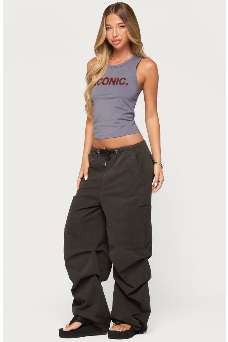 Emzi Baggy Cotton Cargo Pants, Alternate, color, BLACK-WASHED