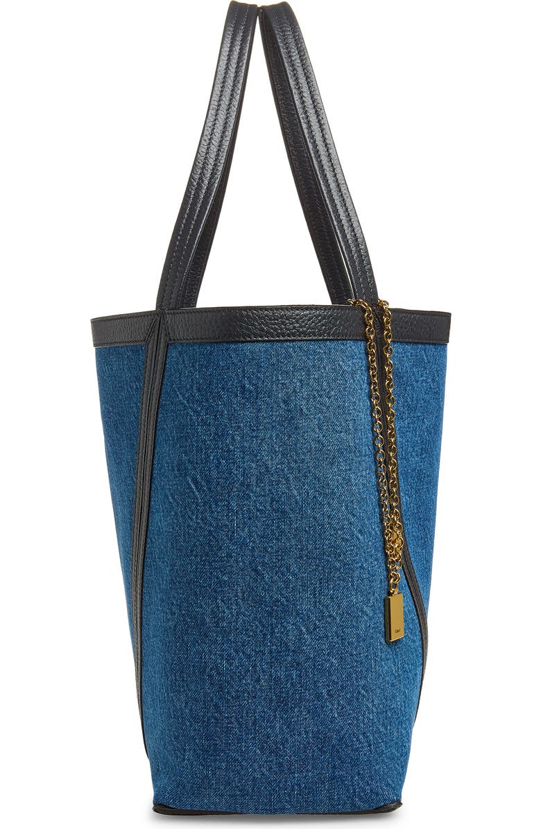 Chloé Denim Spin Tote, Alternate, color, Ashes Blue