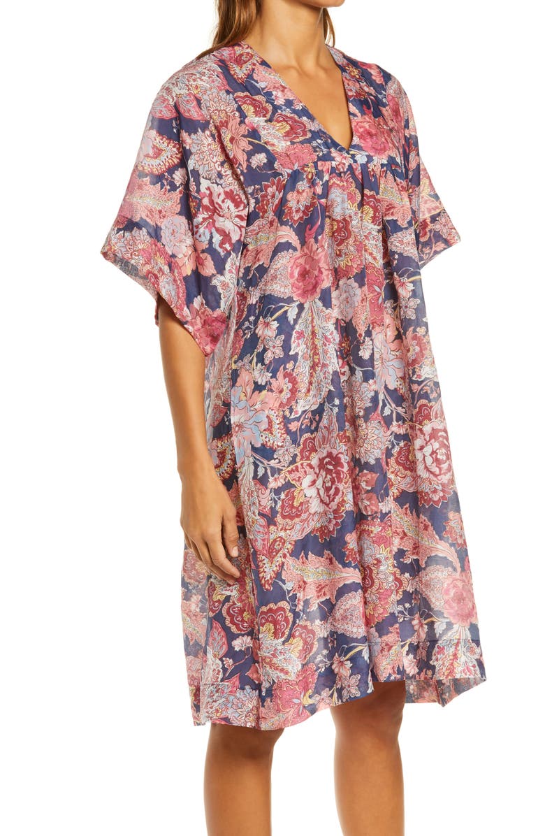 Papinelle Cotton & Silk Caftan Nightie, Alternate, color, 