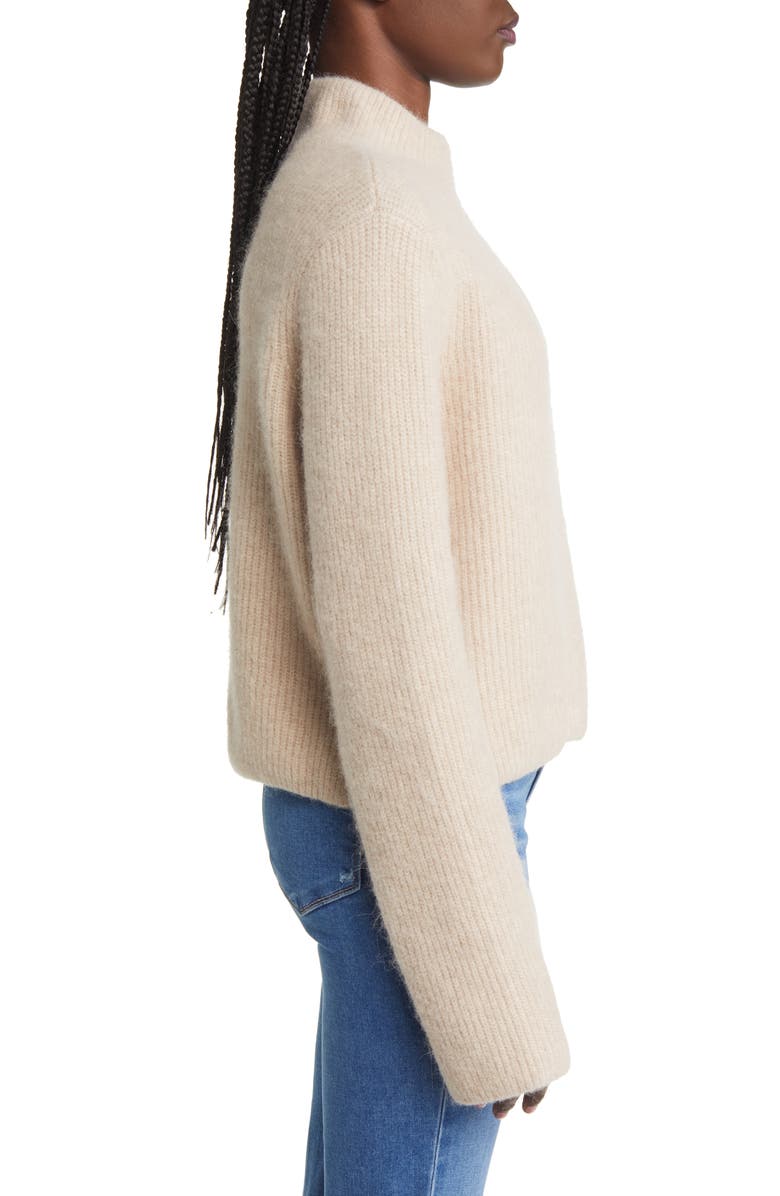 & Other Stories Boxy Mock Neck Rib Sweater, Alternate, color, Beige