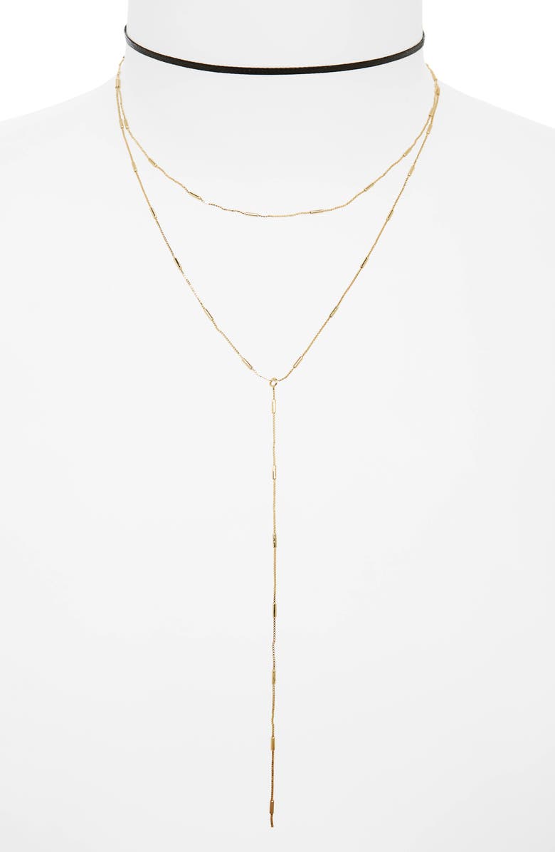 BP. 2-Pack Choker & Y-Necklace, Main, color, 