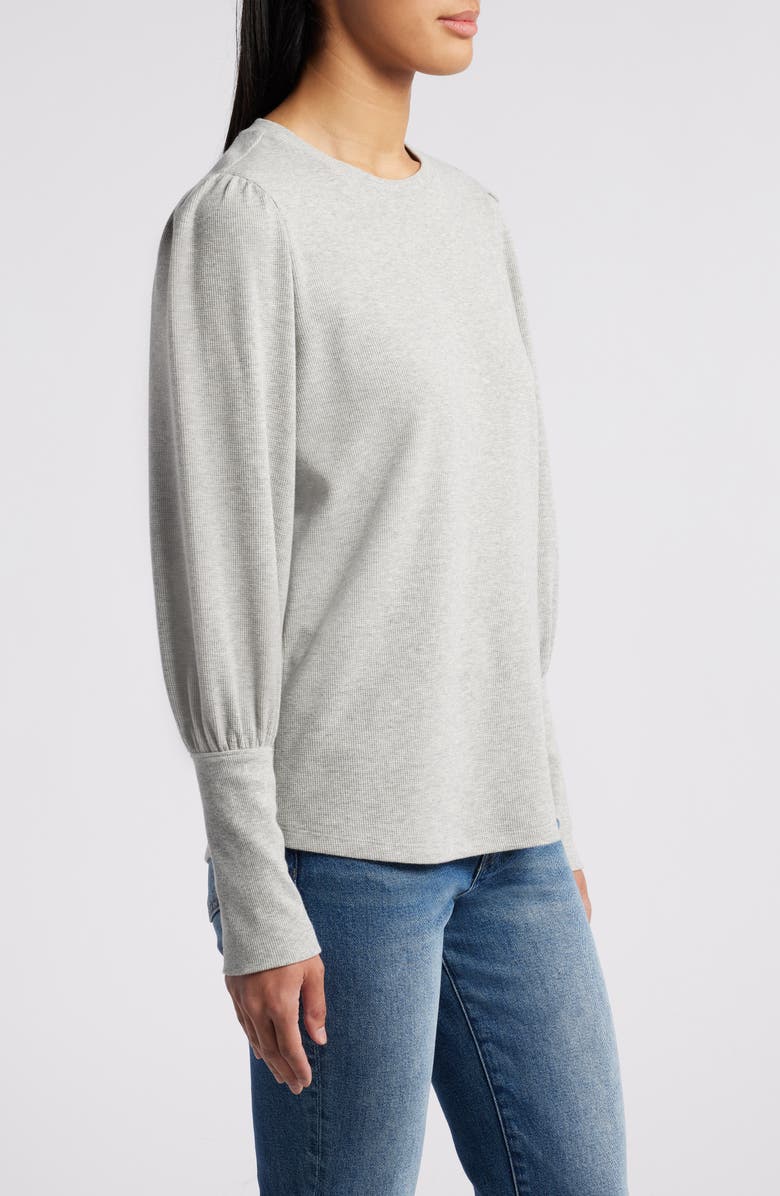 Caslon<sup>®</sup> Crewneck Puff Sleeve Rib Top, Alternate, color, 