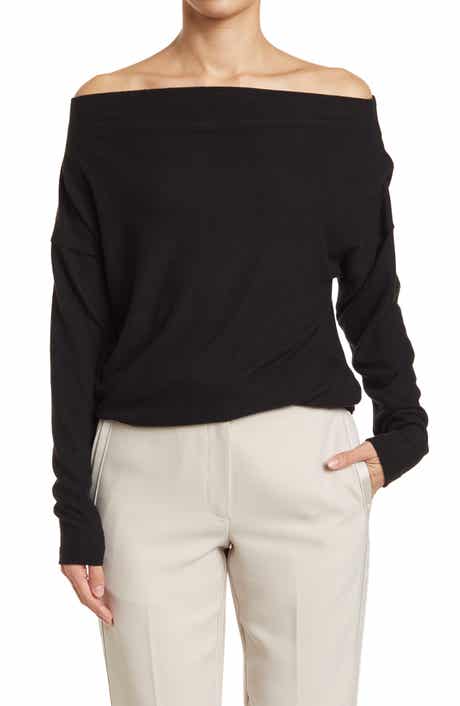 Renee C Brushed Knit Boat Neck Top