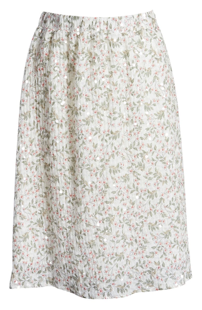 English Factory Floral Sequin Detail Skirt, Alternate, color,