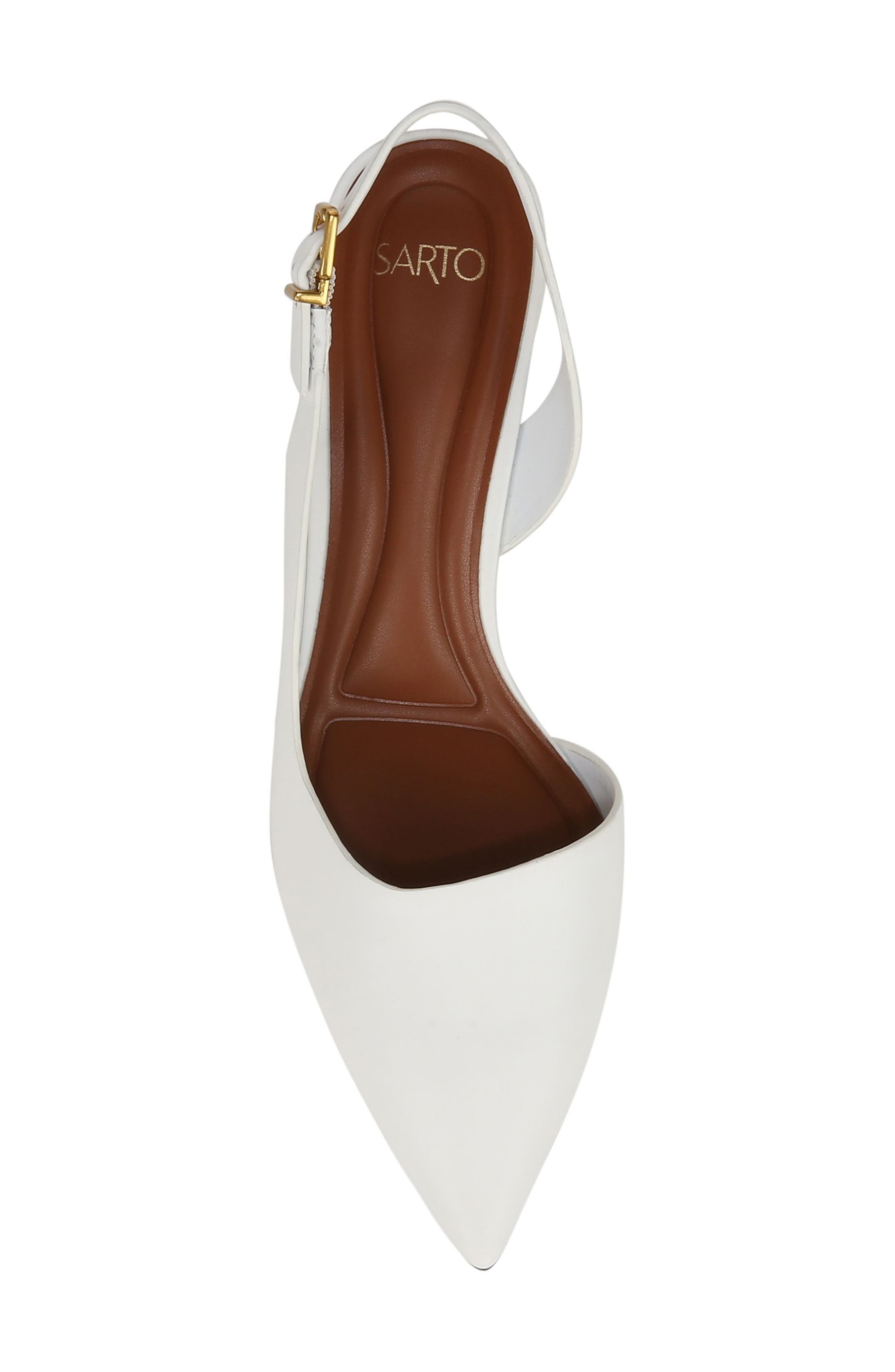 Kimberly Half d'Orsay Pointed Toe Kitten Heel Pump, Alternate, color, WHITE