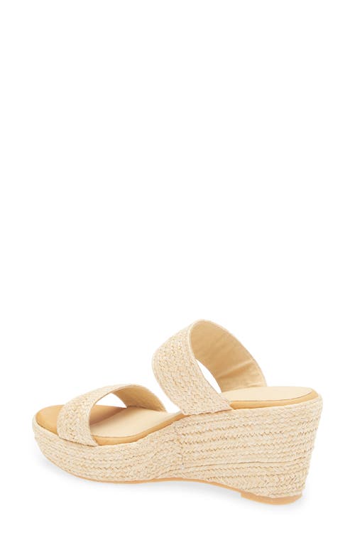 Chocolat Blu Platform Wedge Sandal In Natural Raffia