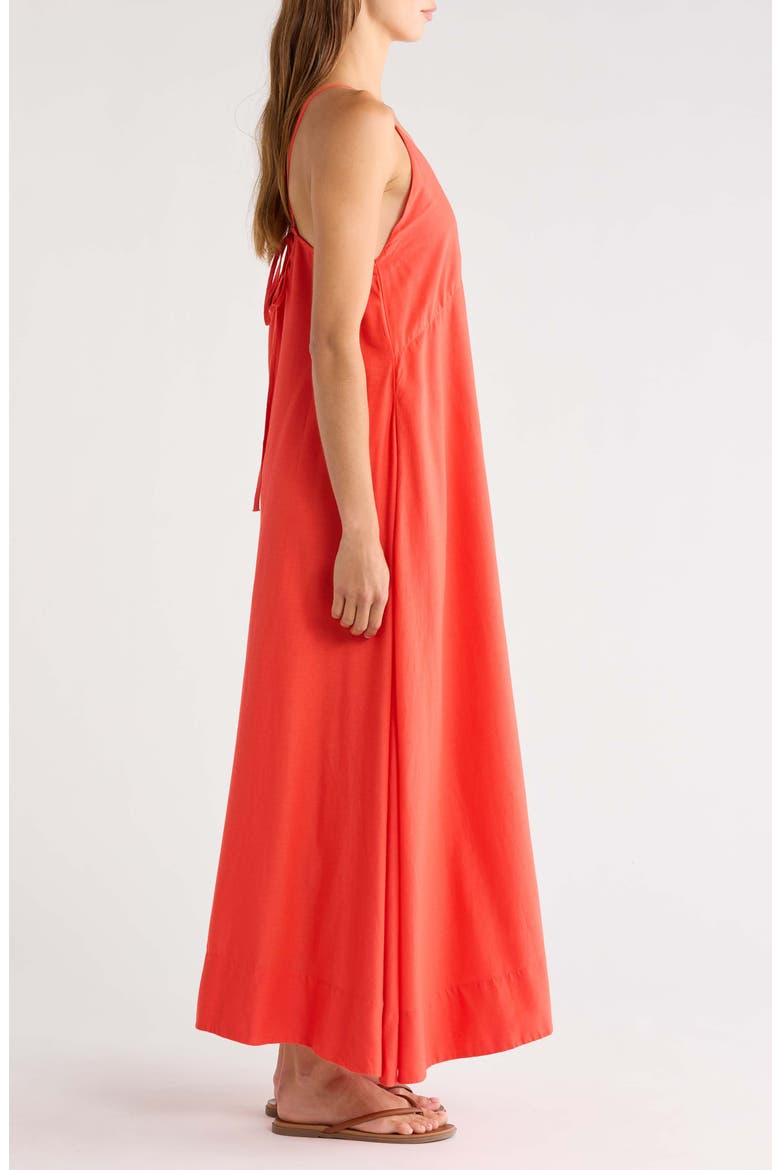 Sleeveless Cover-Up Maxi Dress, Alternate, color, RED