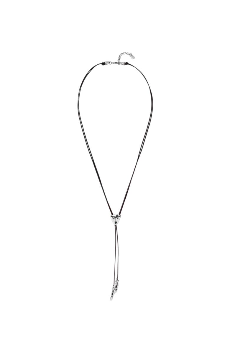 UNODE50 Heartline Leather Necklace, Main, color, Silver