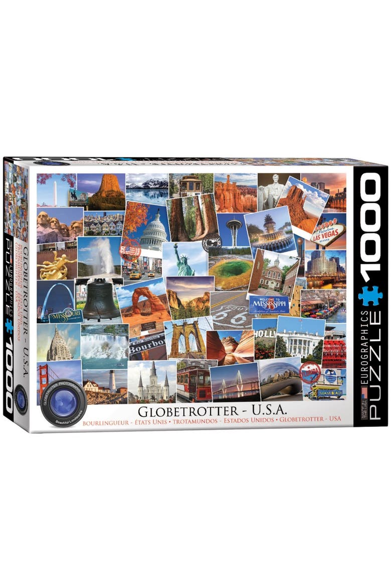 Globetrotter USA 1000 Piece Puzzle, Main, color, Multicolored