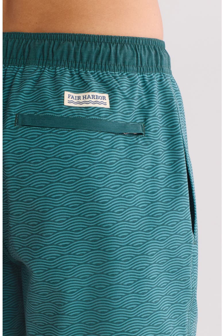 The Bayberry Water Repellent Swim Trunks, Alternate, color, GREEN WAVES