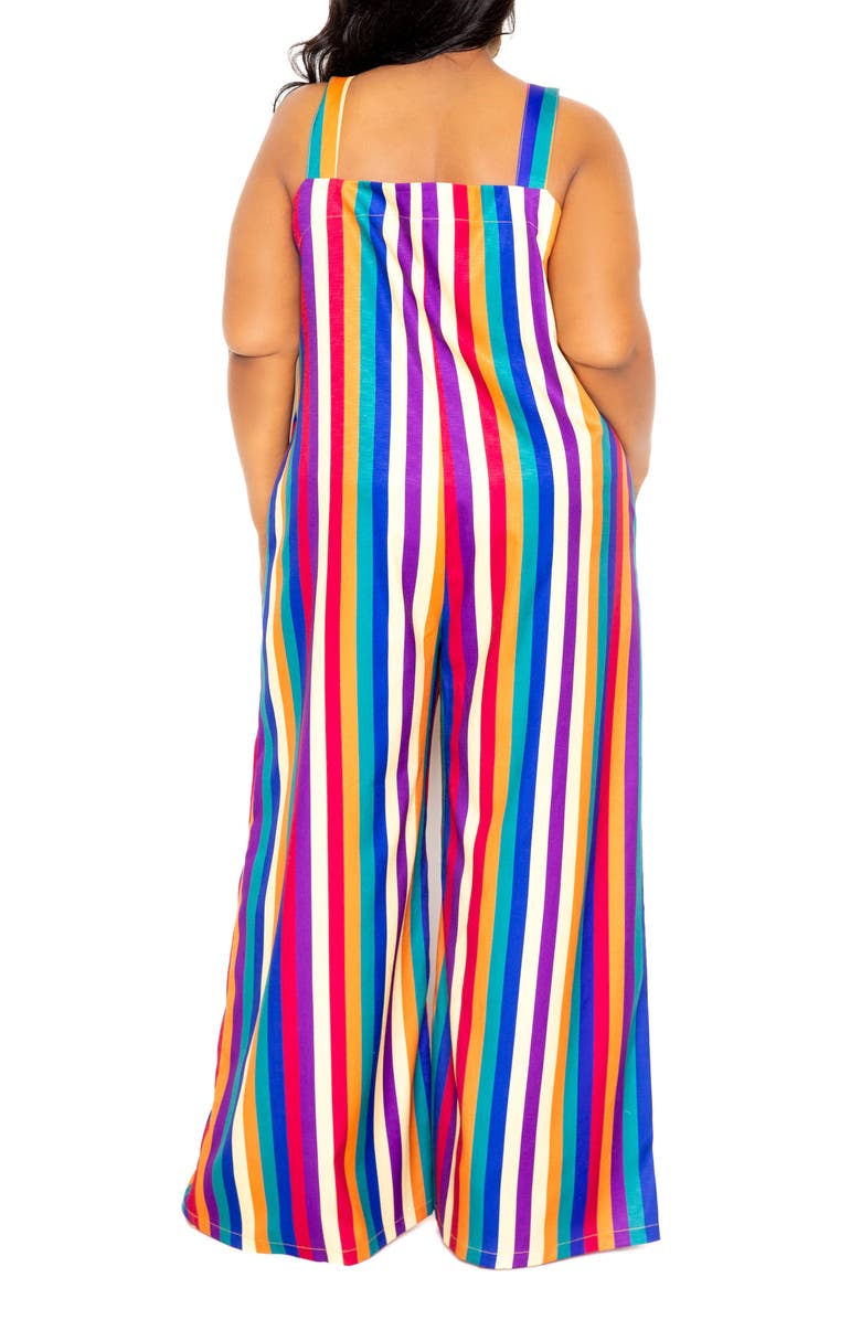 BUXOM COUTURE Stripe Wide Leg Jumpsuit, Alternate, color,