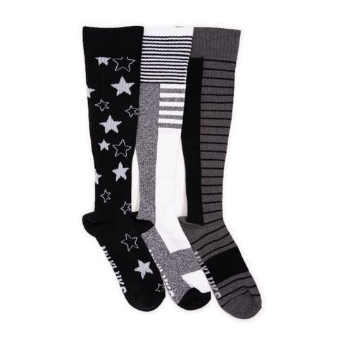 Cotton Rib Compression Knee-High Socks 3 Pair Pack
