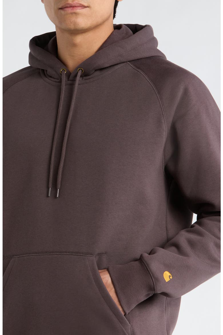 Chase Fleece Hoodie, Alternate, color, SHALE / GOLD