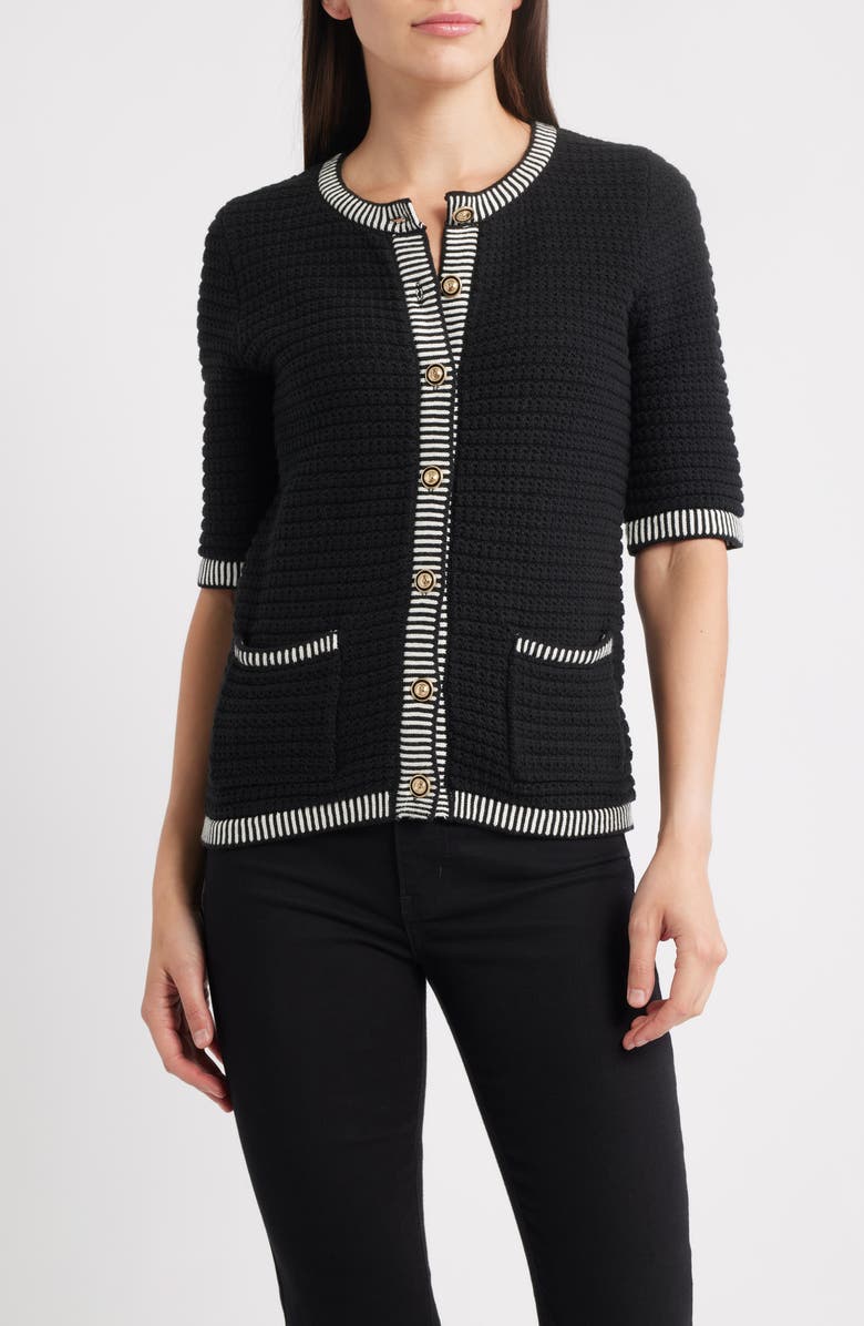 ZOE AND CLAIRE Cotton Blend Button-Up Sweater, Main, color, 