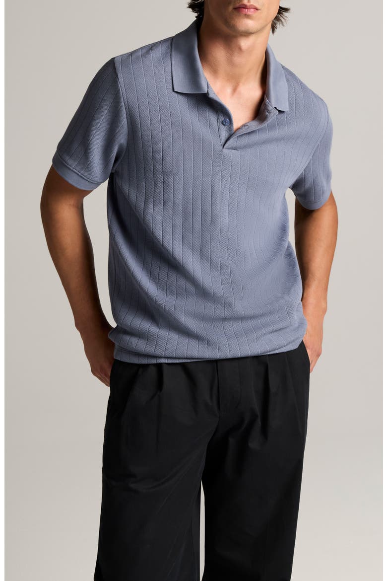 Drop Needle Stripe Pima Cotton Polo, Main, color, HAWK BLUE
