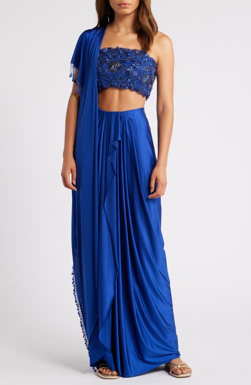 Sani Niki Lehenga Choli with Dupatta in Cobalt Blue 