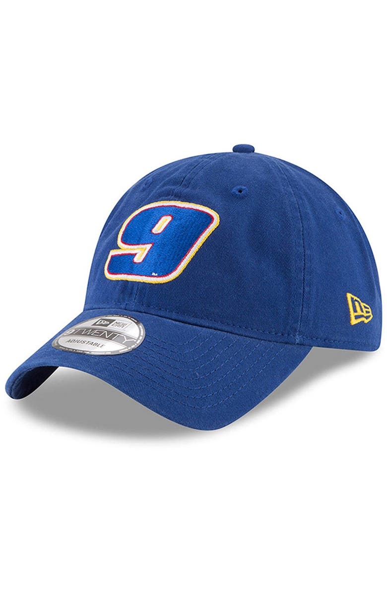 New Era Men's New Era Royal Chase Elliott Enzyme Washed 9TWENTY Adjustable Hat, Main, color,
