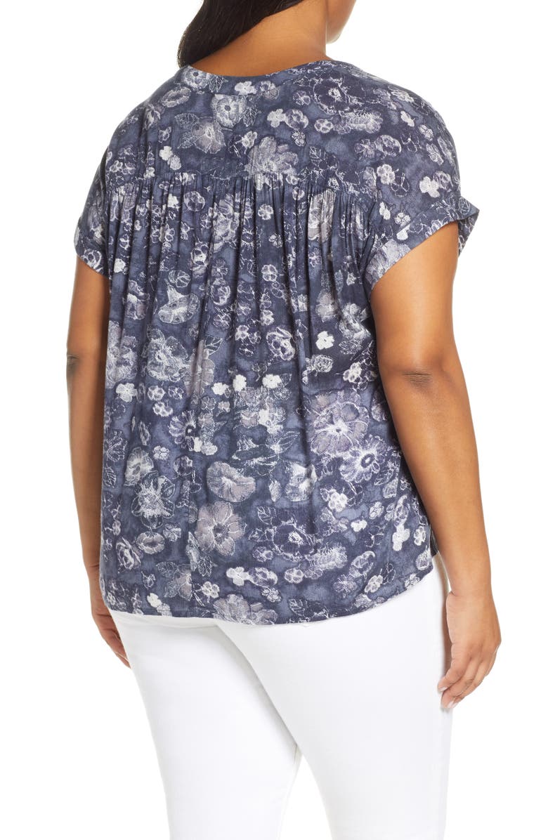 Caslon<sup>®</sup> Print Split Neck Blouse, Alternate, color, 