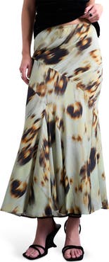 Topshop Ikat Print Bias Cut Maxi Skirt