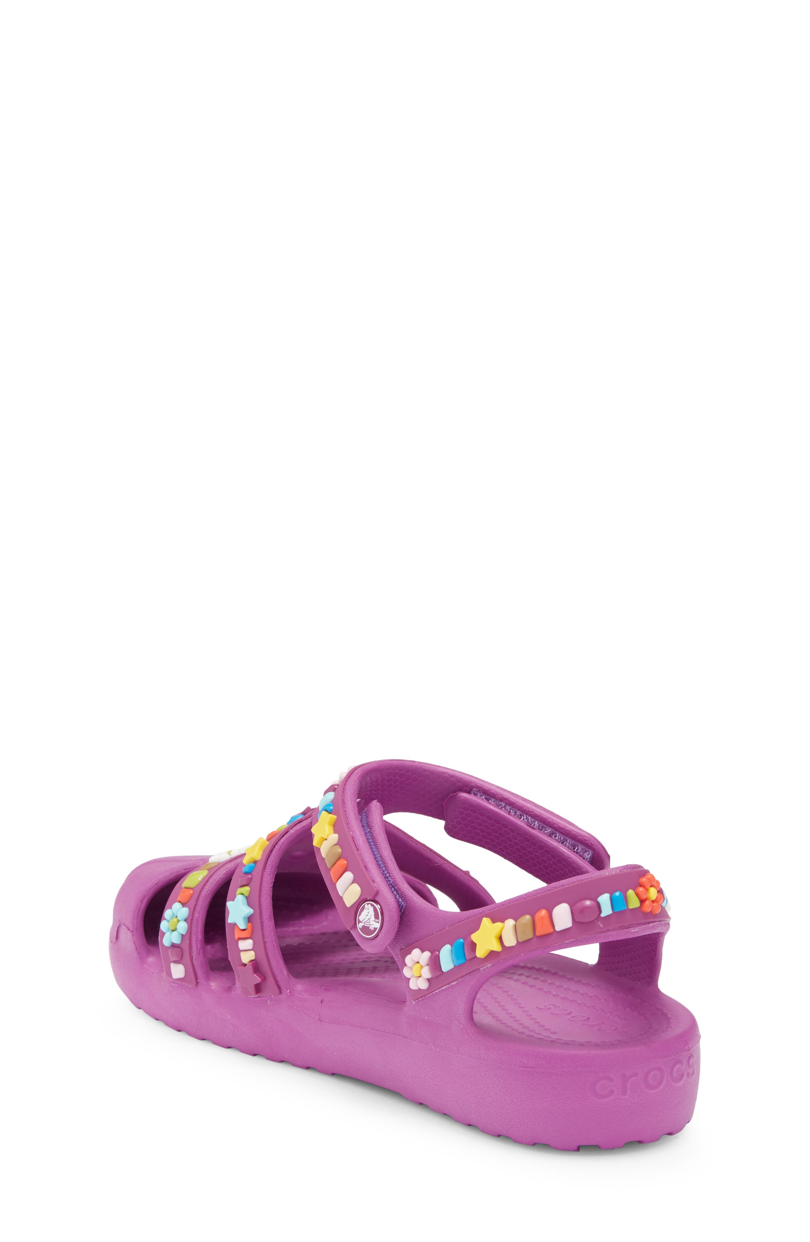 CROCS Kids' Beaded Fisherman Clog, Alternate, color, Grapeberry