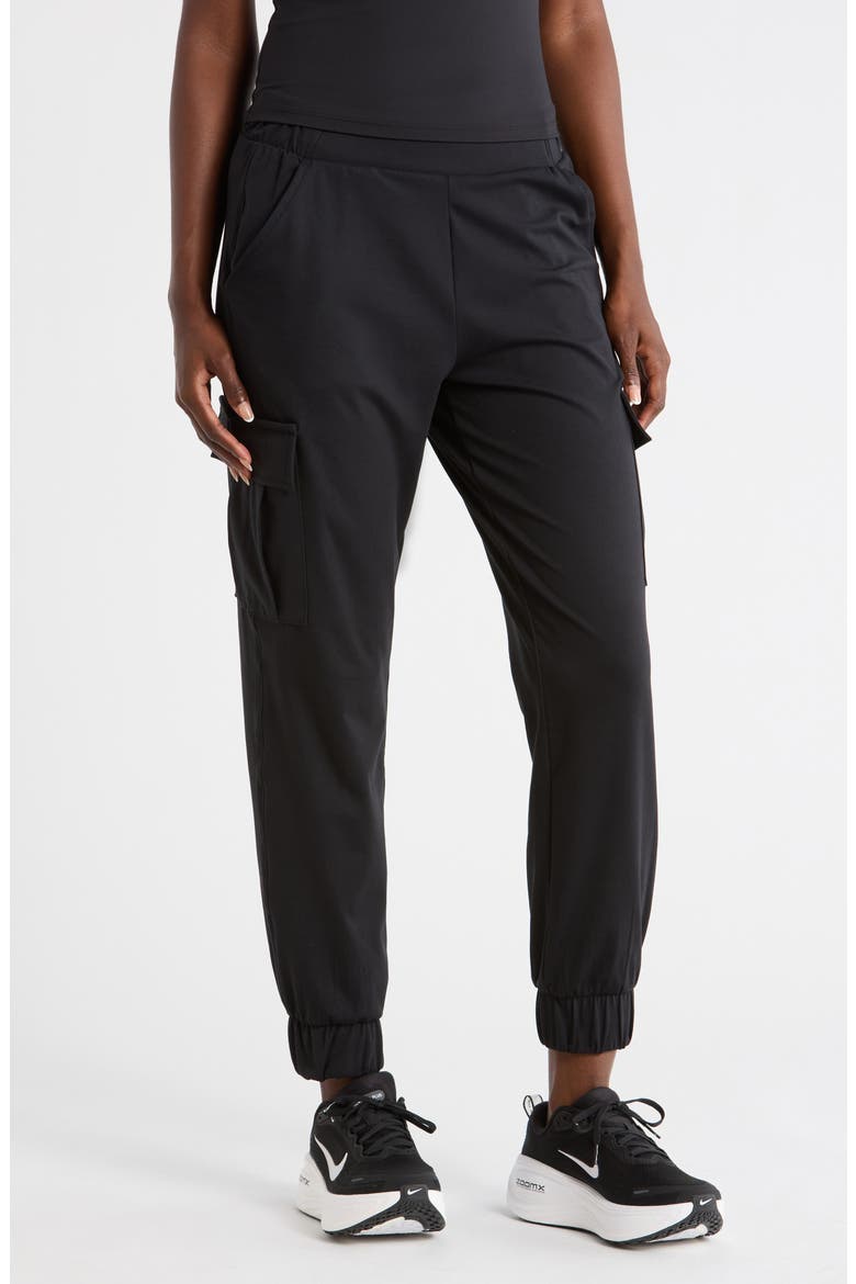Luxe Cargo Joggers, Main, color, BLACK