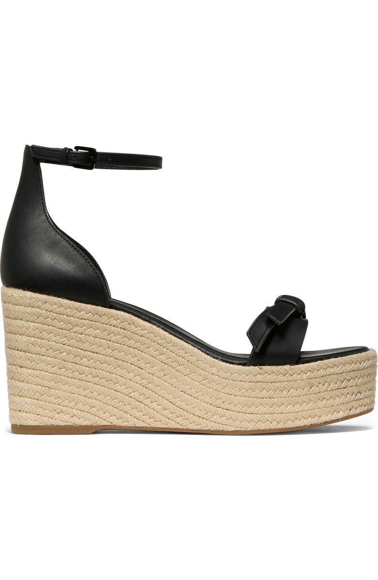 Kate Spade New York loop espadrille ankle strap platform wedge sandal, Alternate, color, Black