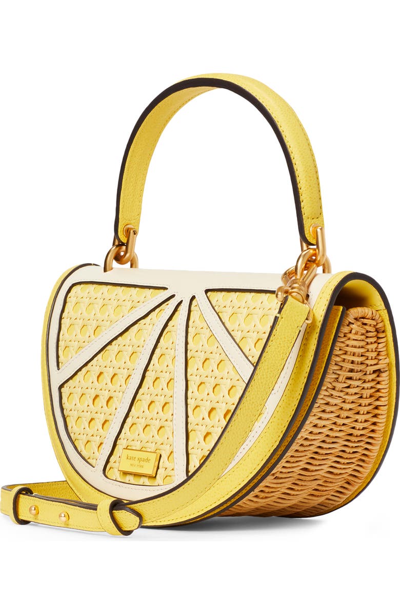Kate Spade New York lemon drop rattan crossbody bag, Alternate, color,