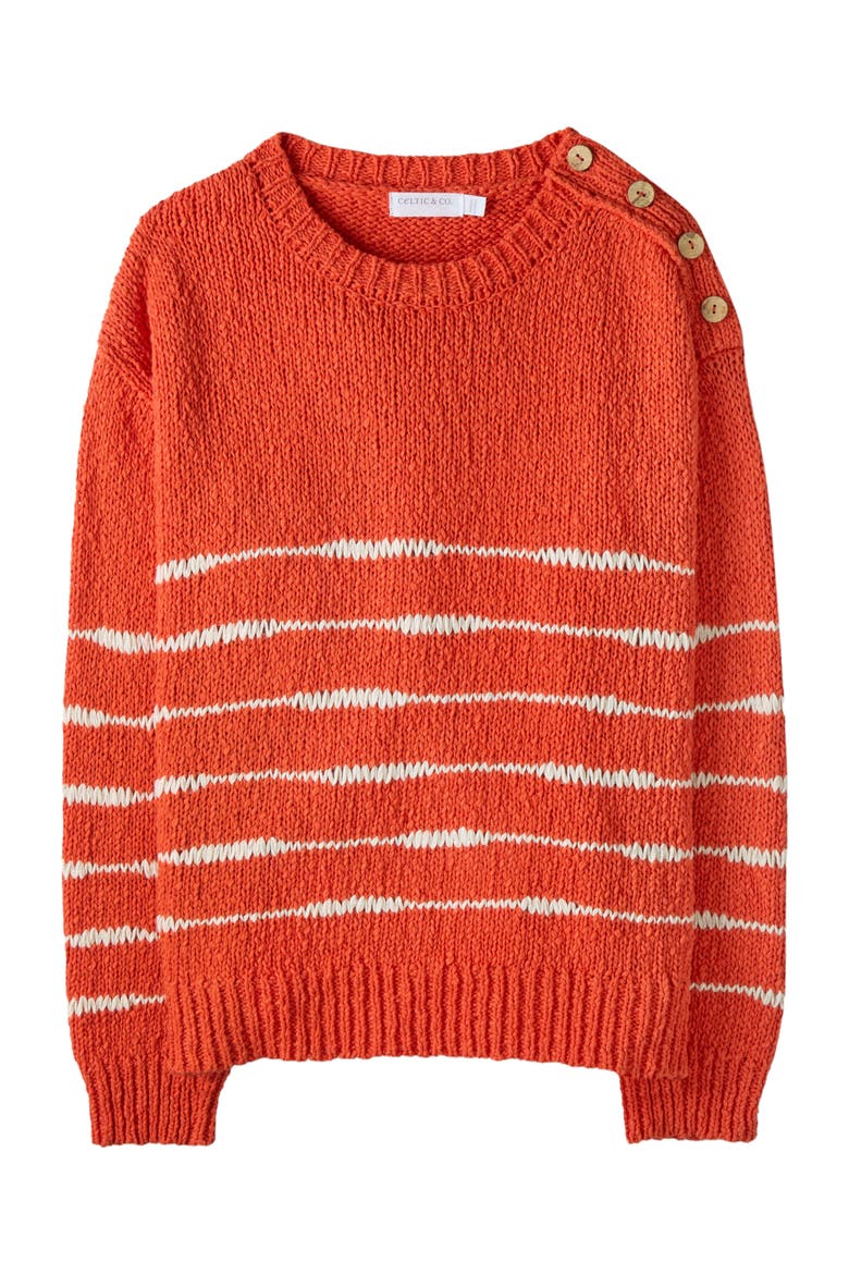 Drop Stitch Breton Sweater, Alternate, color, BURNT ORANGE