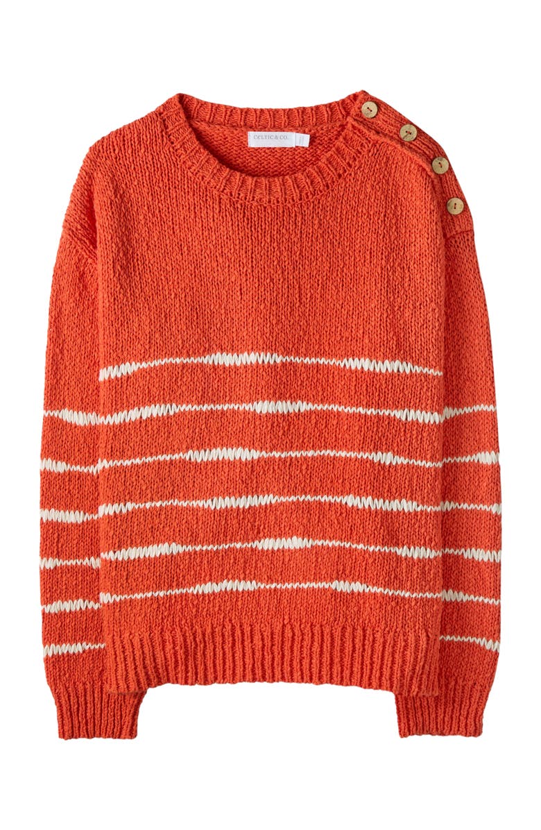 Celtic & Co. Drop Stitch Breton Sweater, Alternate, color, Burnt Orange