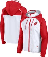 FANATICS Women's Fanatics White Wisconsin Badgers Full-Zip Anorak Hoodie Jacket