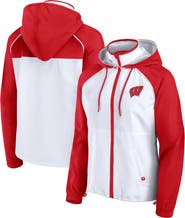 FANATICS Women's Fanatics White Wisconsin Badgers Full-Zip Anorak Hoodie Jacket