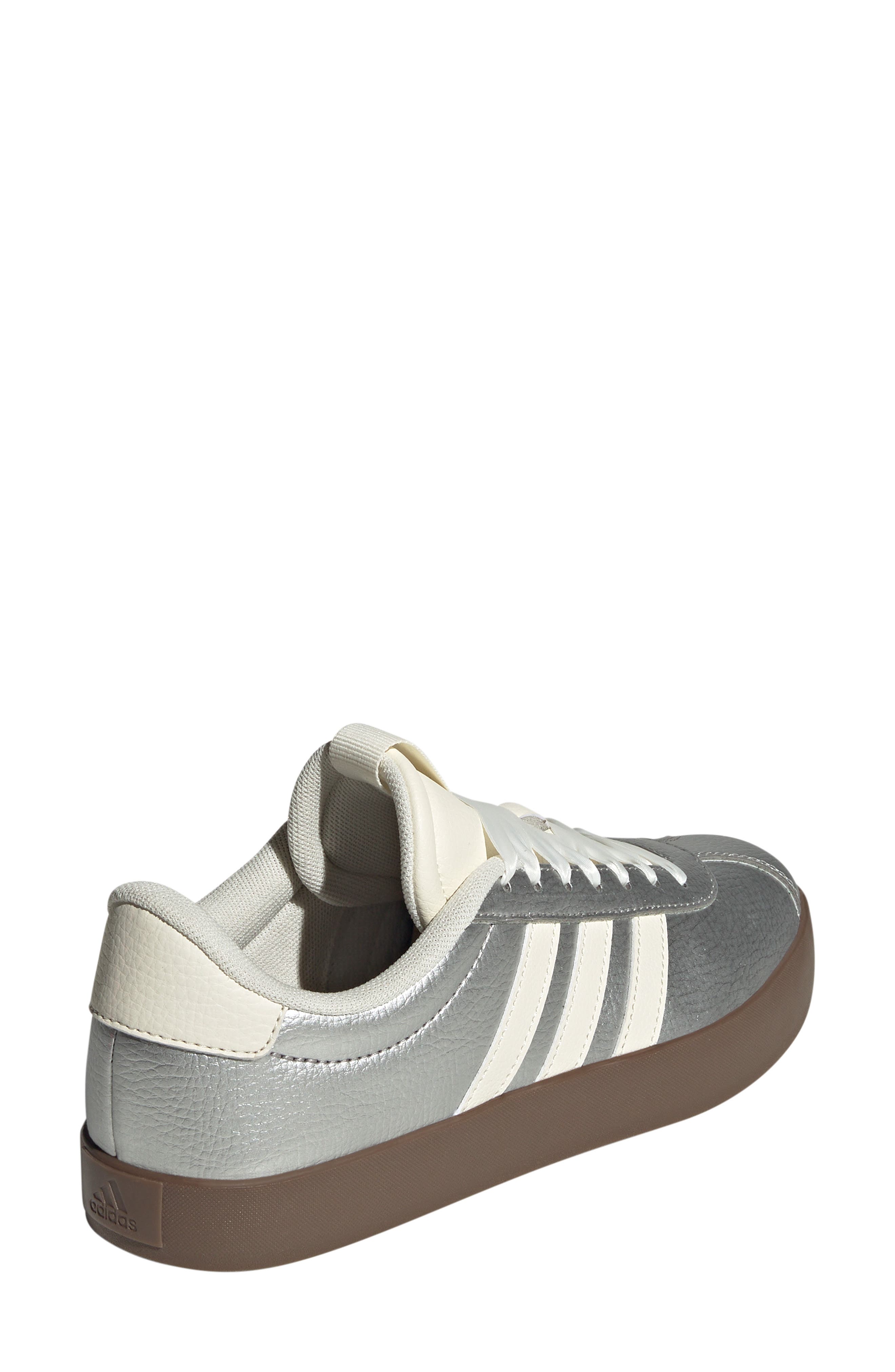 adidas VL Court 3.0 Sneaker, Alternate, color, Silver Met/ Off White/ Gum
