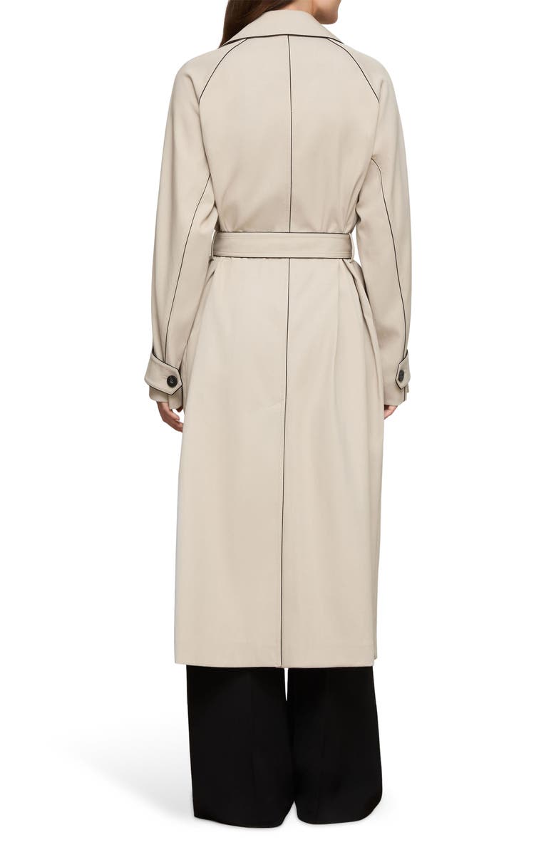 Lafayette 148 New York Piped Cotton & Viscose Twill Trench Coat, Alternate, color, Cement