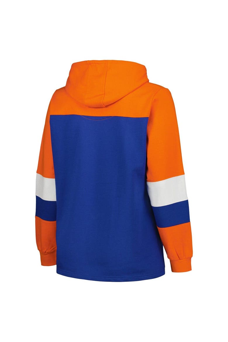 Women's Royal New York Mets Plus Size Colorblock Pullover Hoodie, Alternate, color, Royal