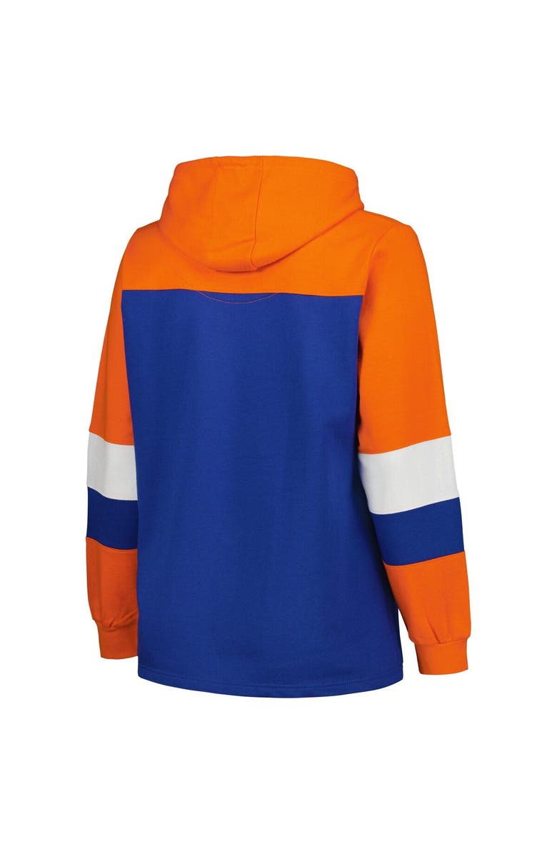 PROFILE Women's Royal New York Mets Plus Size Colorblock Pullover Hoodie, Alternate, color, 