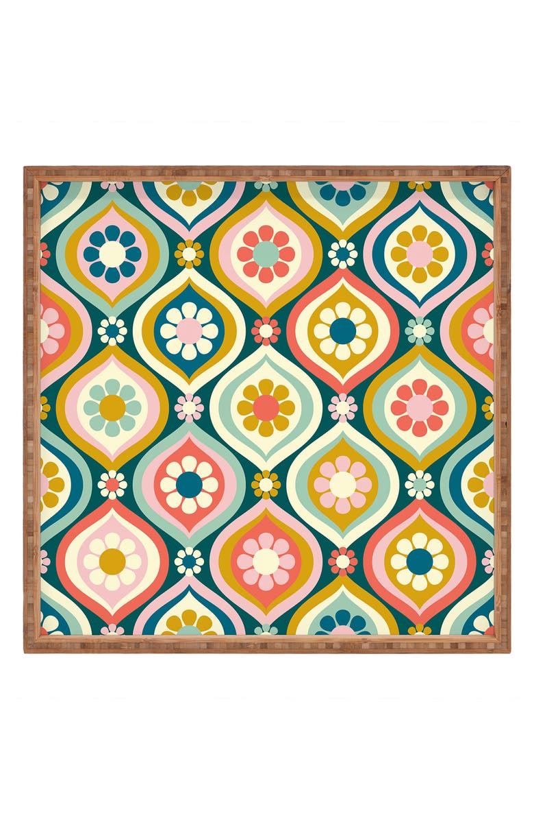 Deny Designs Jenean Morrison Ogee Floral Square Tray, Main, color, 