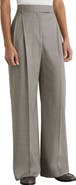 Reiss Darcy Pleated Wide Leg Wool Blend Trousers