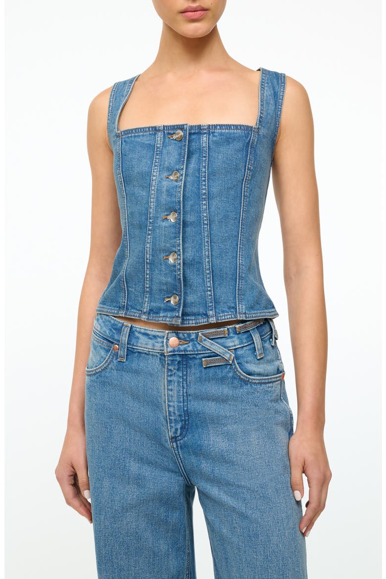 + Wrangler Denim Trucker Top, Main, color, INDIGO WASH