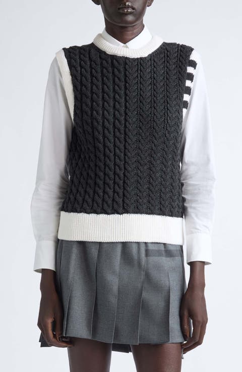 Aran Cable Knit Sweater Vest