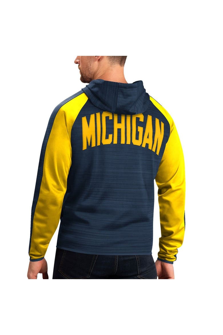 Men's G-III Sports by Carl Banks Navy Michigan Wolverines Neutral Zone Raglan Full-Zip Track Jacket Hoodie, Alternate, color, Navy