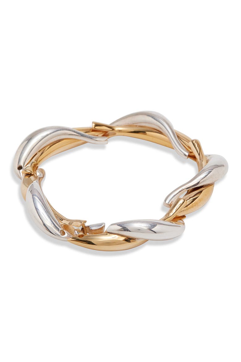 Sardine Mixed Metal Bracelet, Alternate, color, SILVER/ YELLOW GOLD