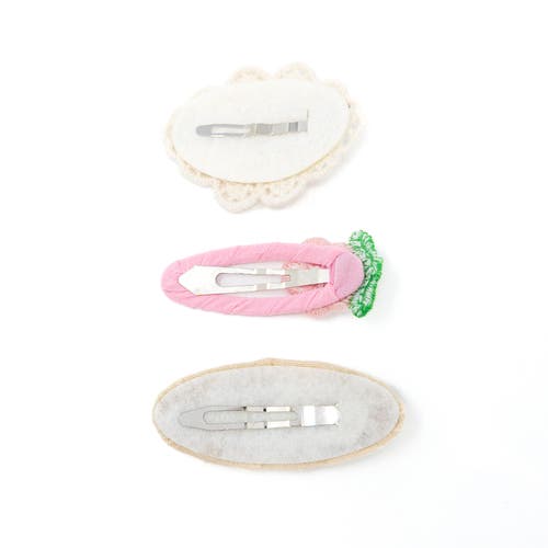 Puttisu 3pc Hair Clip Crochet Meadow Set In Pink