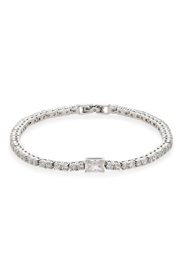 Social Lights Cubic Zirconia Bracelet, Main, color, RHODIUM