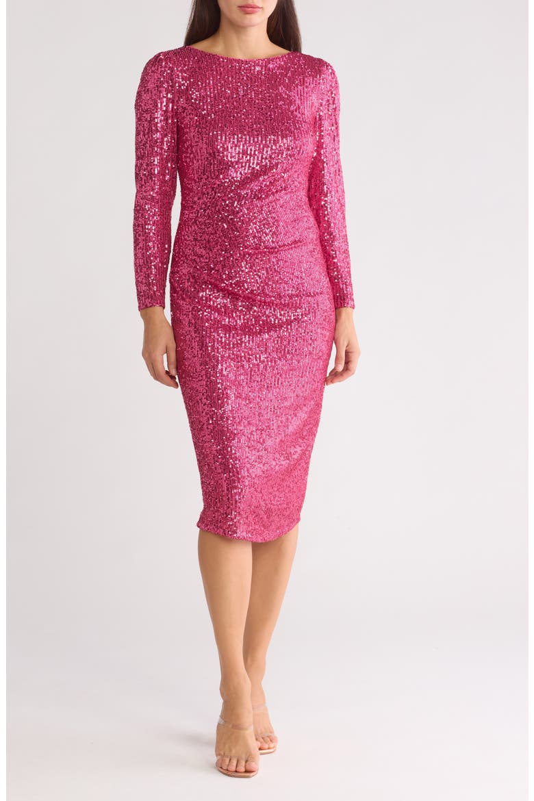 Sequined Body-Con Dress, Main, color, BERRY PINK