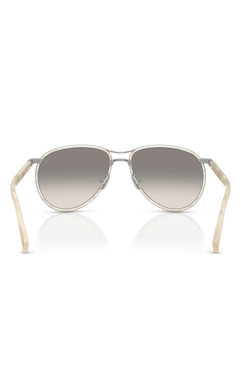 Brunello Cucinelli Apheleion 57mm Gradient Pilot Sunglasses, Alternate, color, Silver