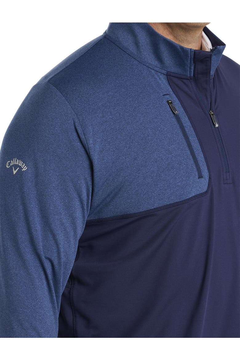 1/2-Zip Mixed Media Pullover, Alternate, color, PEACOAT