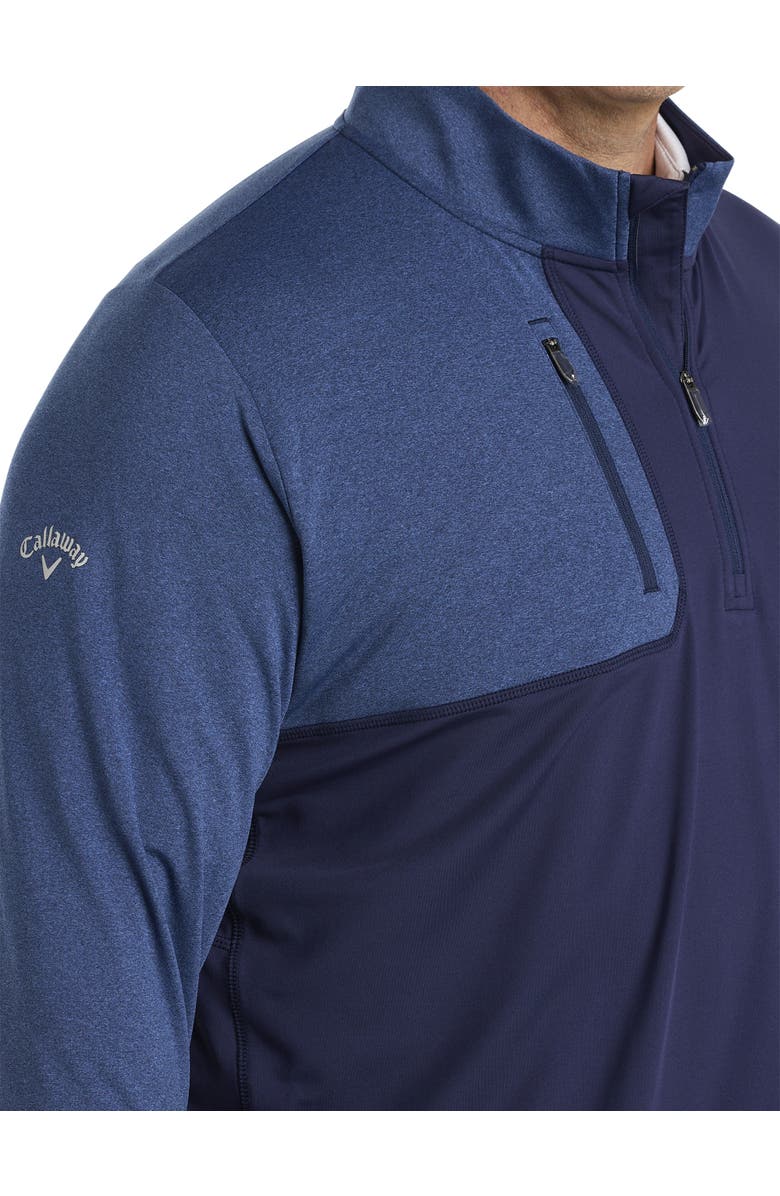 Callaway 1/2-Zip Mixed Media Pullover, Alternate, color, Peacoat