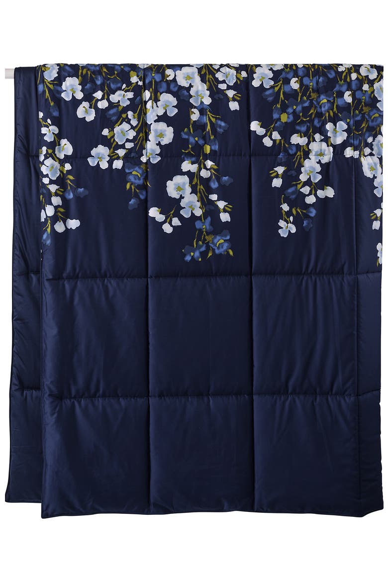 400 Thread Count Premium Supima Cotton No Iron Sateen Comforter, Alternate, color, Deep Sea Navy Floral