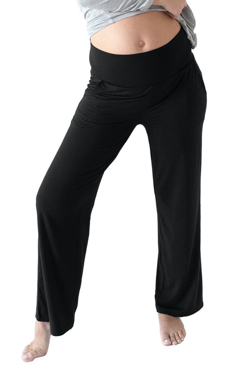 Maternity & Postpartum Lounge Pants, Main, color, BLACK