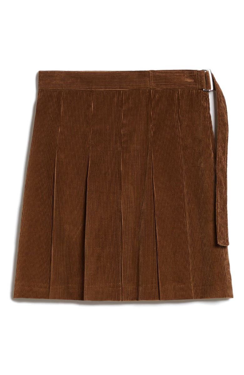 Weekend Max Mara Zucca Pleated Cotton Corduroy A-Line Skirt, Alternate, color, 